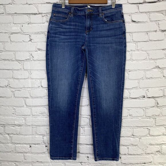 Eileen Fisher Denim - Eileen Fisher Womens‎ Jeans Size 8 Organic Cotton Mid Rise Tapered Leg Med Blue